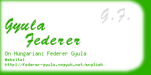 gyula federer business card